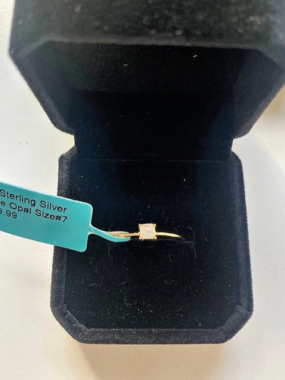 White Opal Ring Size 7